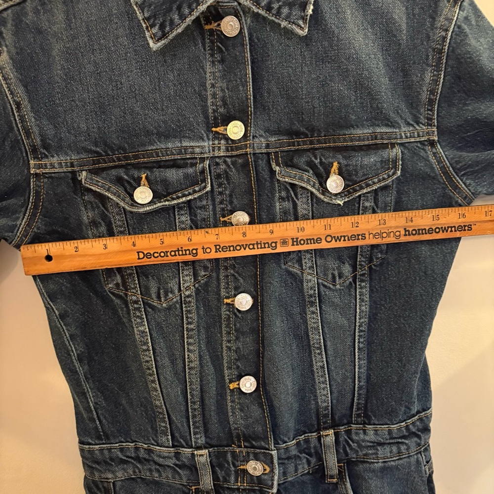 Zara Dark Blue Denim long Romper Women’s Sz XS, may fit S, like new - Picture 9 of 12
